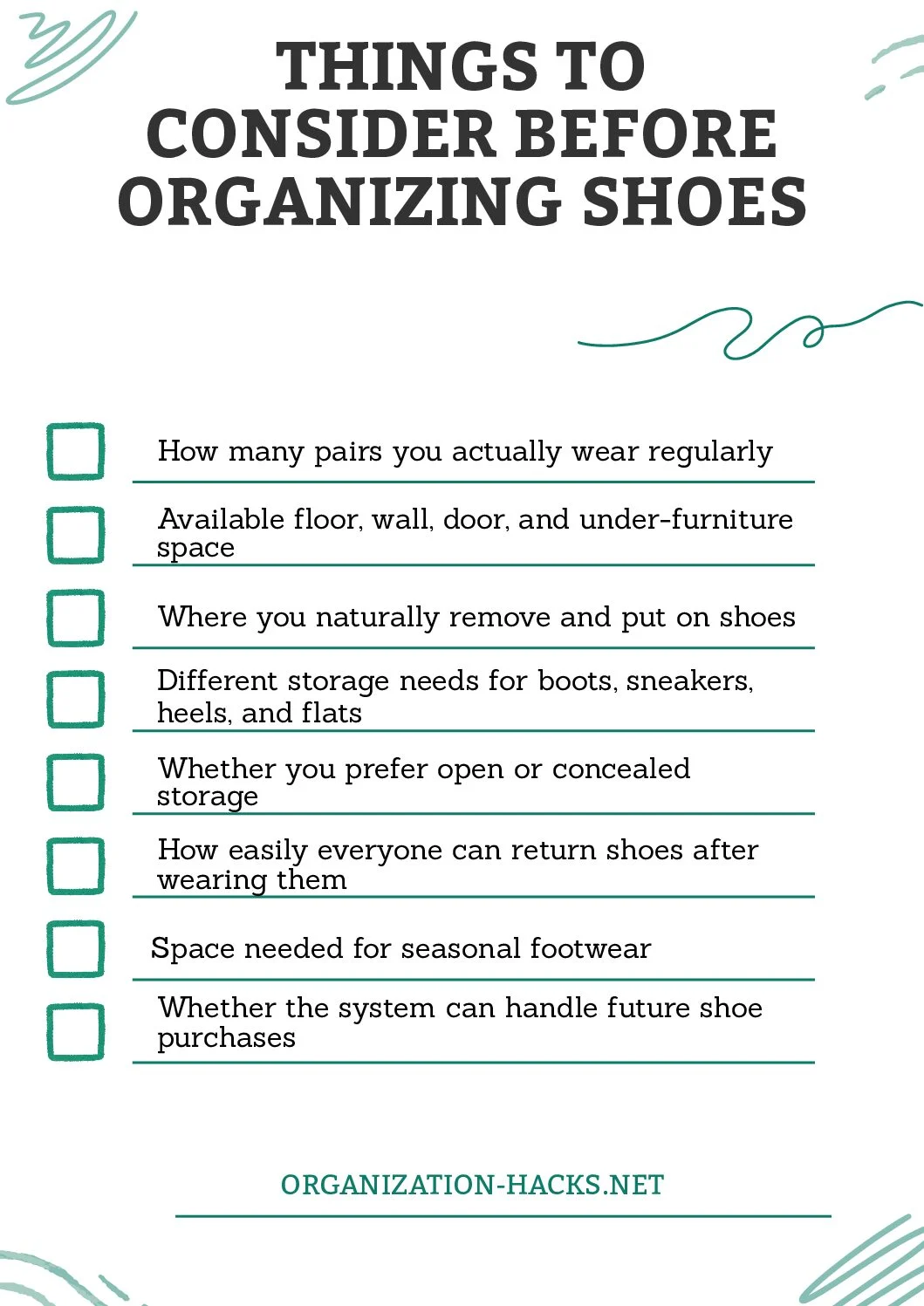 Things to Consider Before Organizing Your Shoes – first page
